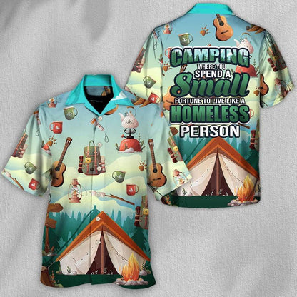 Camping Hawaiian Shirt, Camping A Homeless Person Hawaiian Shirt For Summer, Camping Aloha Shirt- Perfect Gift For Men, Women, Camping Lover, Friend - Amzanimalsgift
