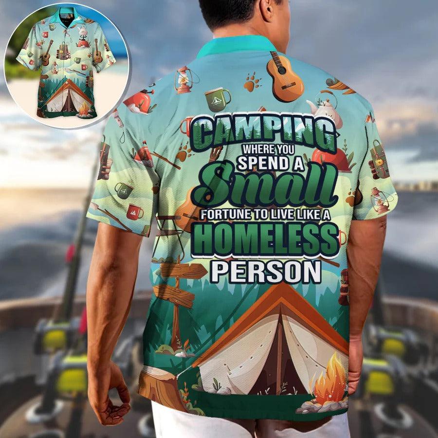 Camping Hawaiian Shirt, Camping A Homeless Person Hawaiian Shirt For Summer, Camping Aloha Shirt- Perfect Gift For Men, Women, Camping Lover, Friend - Amzanimalsgift