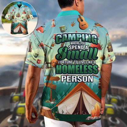 Camping Hawaiian Shirt, Camping A Homeless Person Hawaiian Shirt For Summer, Camping Aloha Shirt- Perfect Gift For Men, Women, Camping Lover, Friend - Amzanimalsgift