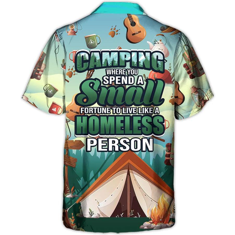 Camping Hawaiian Shirt, Camping A Homeless Person Hawaiian Shirt For Summer, Camping Aloha Shirt- Perfect Gift For Men, Women, Camping Lover, Friend - Amzanimalsgift