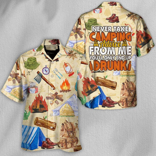 Camping Hawaiian Shirt, Camping Advice Hawaii Shirt For Summer, Camping Note Aloha Shirt- Perfect Gift For Men, Women, Camping Lover, Friend, Family - Amzanimalsgift