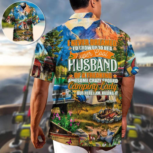 Camping Hawaiian Shirt, Camping Lady Hawaiian Shirt For Summer, Camping Image Aloha Shirt - Perfect Gift For Men, Women, Camping Lover, Friend - Amzanimalsgift