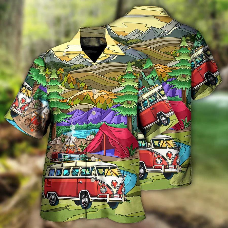 Camping Hawaiian Shirt, Camping Life In The Forest With Vans Aloha Shirt For Men And Women - Perfect Gift For Camping Lovers - Amzanimalsgift