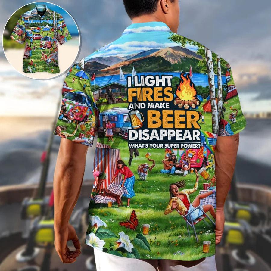 Camping Hawaiian Shirt, Camping Make Beer Disappear Hawaiian Shirt For Summer, Camping Beer Aloha Shirt - Perfect Gift For Men, Women, Camping Lover - Amzanimalsgift
