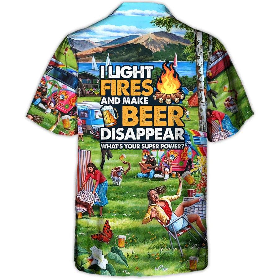 Camping Hawaiian Shirt, Camping Make Beer Disappear Hawaiian Shirt For Summer, Camping Beer Aloha Shirt - Perfect Gift For Men, Women, Camping Lover - Amzanimalsgift