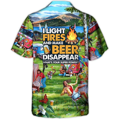 Camping Hawaiian Shirt, Camping Make Beer Disappear Hawaiian Shirt For Summer, Camping Beer Aloha Shirt - Perfect Gift For Men, Women, Camping Lover - Amzanimalsgift