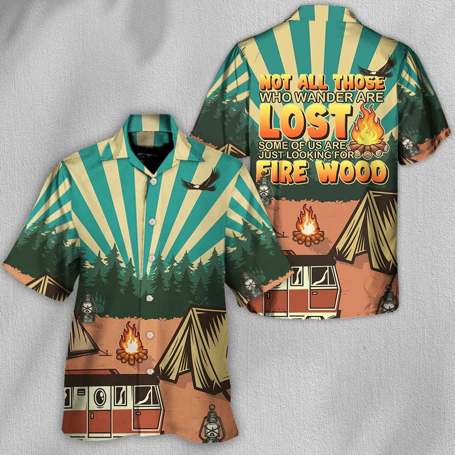 Camping Hawaiian Shirt, Camping Shirt For Summer, Camping Not All Those Who Wander Are Lost Aloha Shirt - Perfect Gift For Men, Women, Camping Lover - Amzanimalsgift