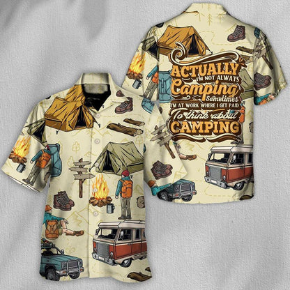 Camping Hawaiian Shirt, Camping Sometimes Hawaiian Shirt For Summer, Camping Aloha Shirt- Perfect Gift For Men, Women, Camping Lover, Friend, Family - Amzanimalsgift
