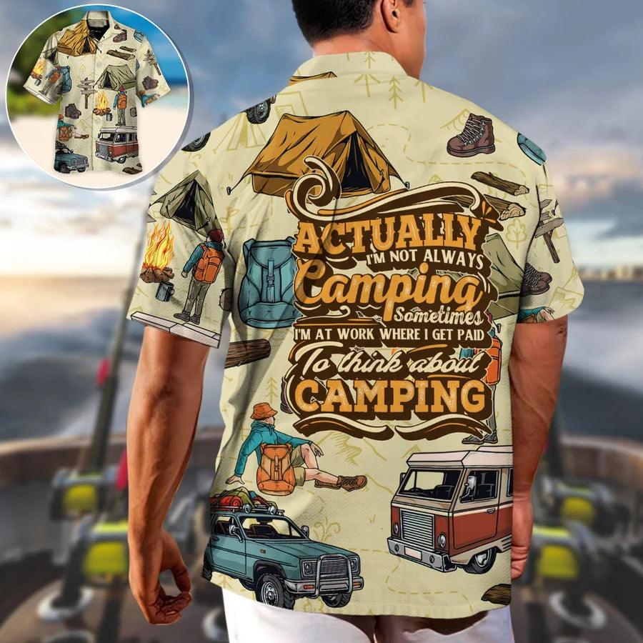 Camping Hawaiian Shirt, Camping Sometimes Hawaiian Shirt For Summer, Camping Aloha Shirt- Perfect Gift For Men, Women, Camping Lover, Friend, Family - Amzanimalsgift