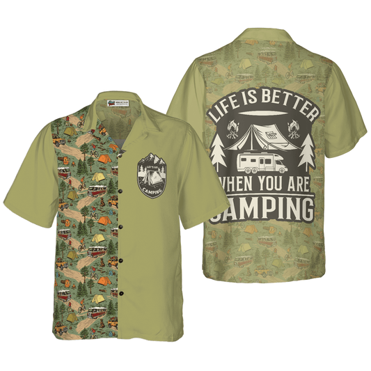 Camping Hawaiian Shirt, Life Is Better When You Are Camping, Colorful Summer Aloha Shirt For Men Women, Gift For Friend, Team, Family, Camping Lover - Amzanimalsgift