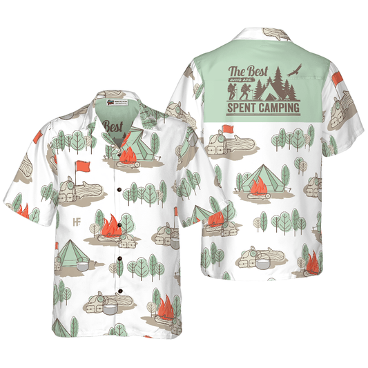 Camping Hawaiian Shirt, The Best Days Are Spent Camping, Colorful Summer Aloha Shirt For Men Women, Perfect Gift For Friend, Team, Family - Amzanimalsgift