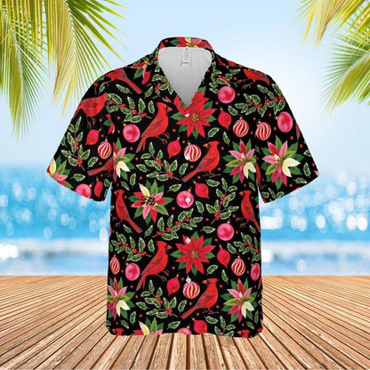 Cardinal Aloha Hawaiian Shirt - Cardinal Pattern Hawaiian Shirt, Christmas Decorations Pattern Hawaiian Shirt For Men & Women, Cardinal Lover - Amzanimalsgift