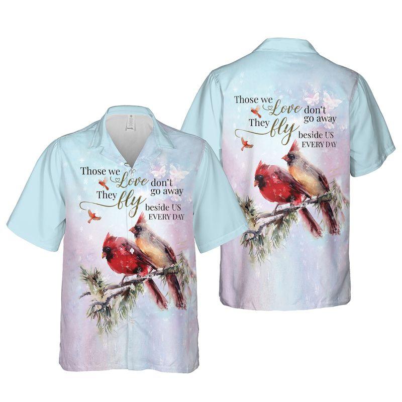 Cardinal Aloha Hawaiian Shirts For Summer - Couple Bird Hawaiian Set Outfits For Men Women - Memorial Gift For Family - Those We Love Don't Go Away - Amzanimalsgift