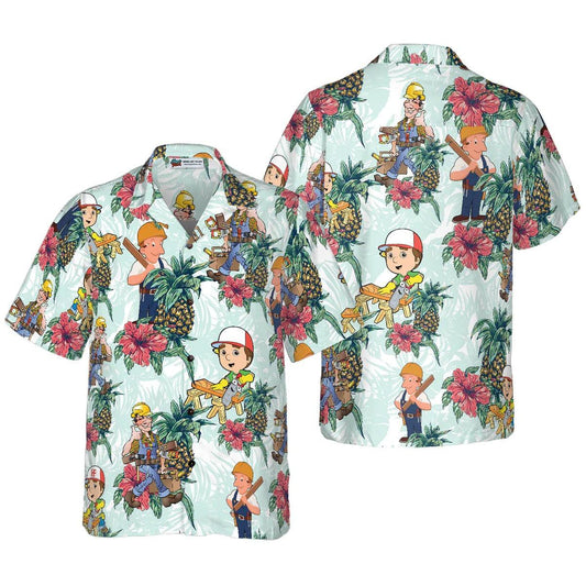 Carpenter Hawaiian Shirt, Carpenter Pineapple Seamless Pattern Hawaiian Shirt, Pineapple Aloha Shirt - Perfect Gift For Men, Women, Friend, Family - Amzanimalsgift