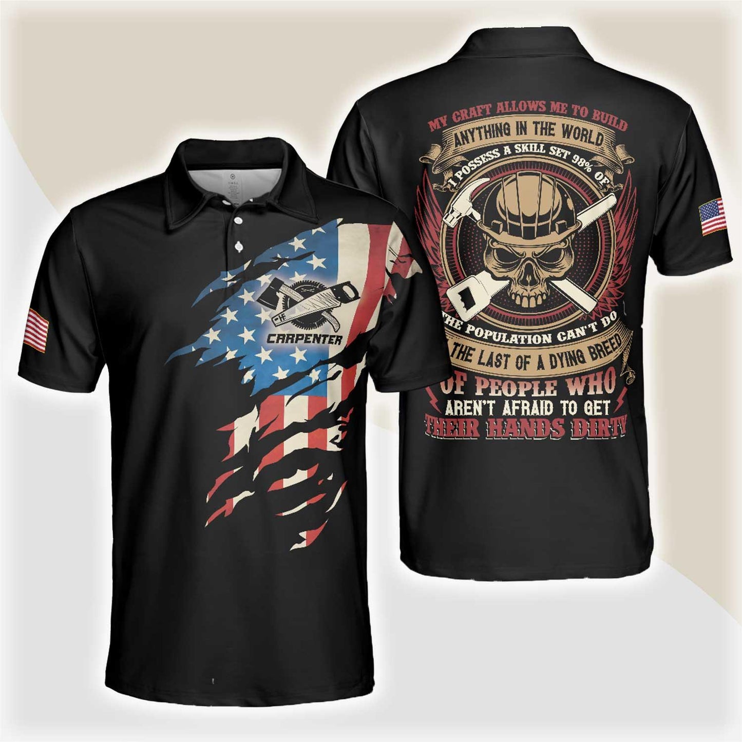 Carpenter My Craft Allows Me To Build Anything Polo Shirt, Ripped American Flag Polo Shirt, Best Carpenter Shirt For Men - Amzanimalsgift