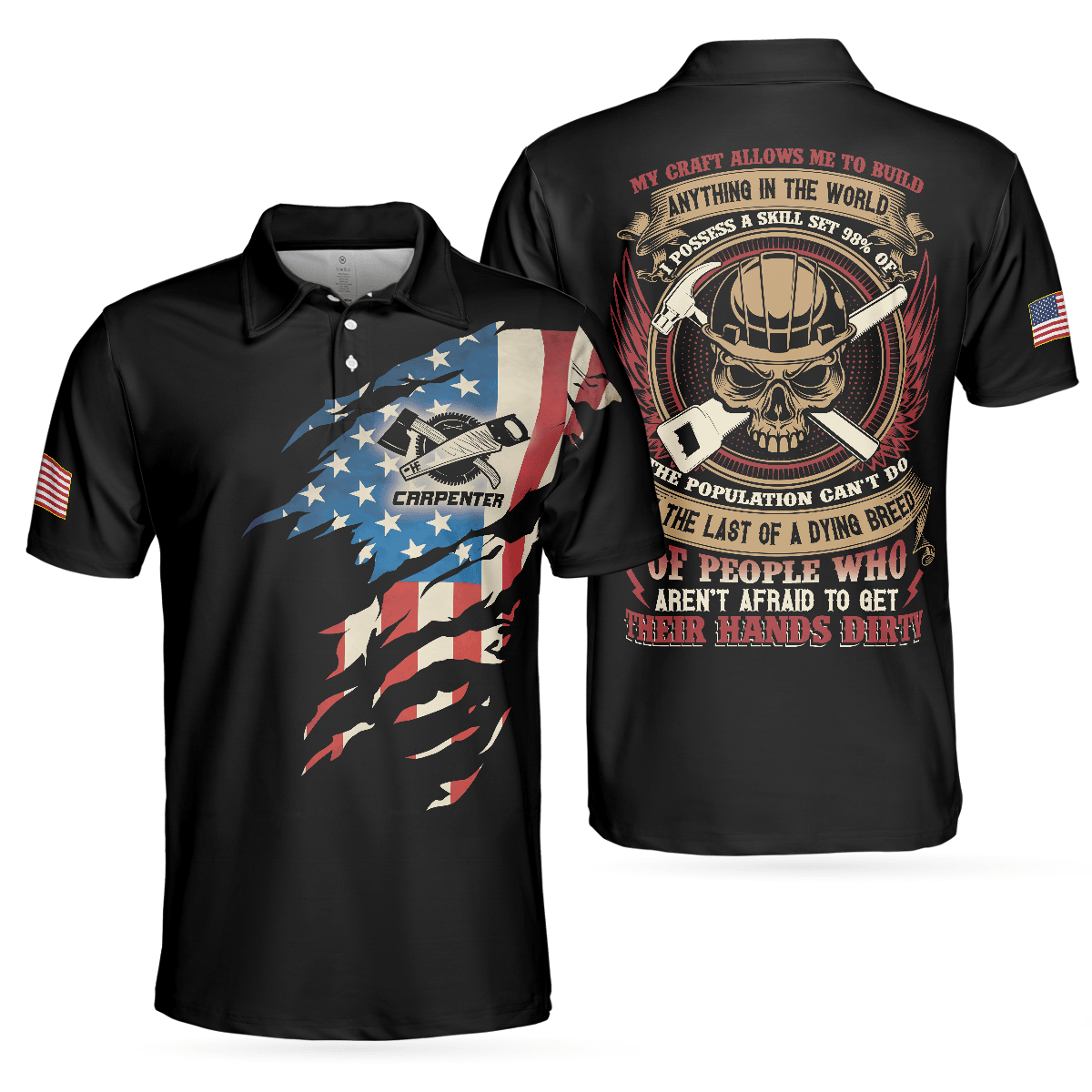 Carpenter My Craft Allows Me To Build Anything Polo Shirt, Ripped American Flag Polo Shirt, Best Carpenter Shirt For Men - Amzanimalsgift