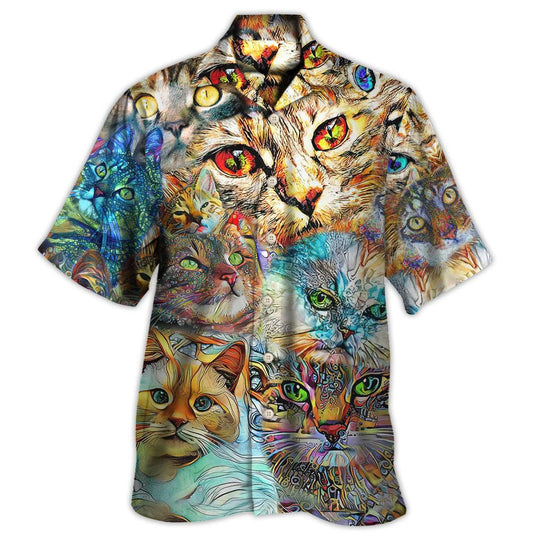 Cat Aloha Hawaiian Shirt For Summer, Colorful Cool Cat Hawaiian Shirts Outfit For Men Women, Gift For Friend, Team, Cat Lovers - Amzanimalsgift