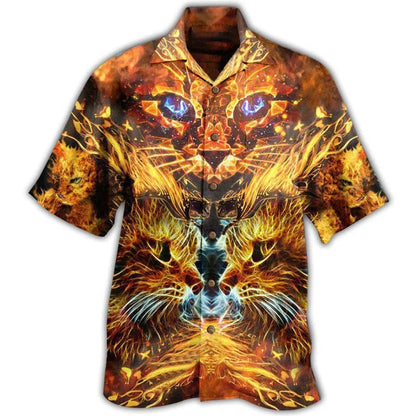 Cat Aloha Hawaiian Shirt For Summer, Flamingo Best Colorful Cat Hawaiian Shirts Outfit For Men Women, Friend, Cat Lovers - Amzanimalsgift