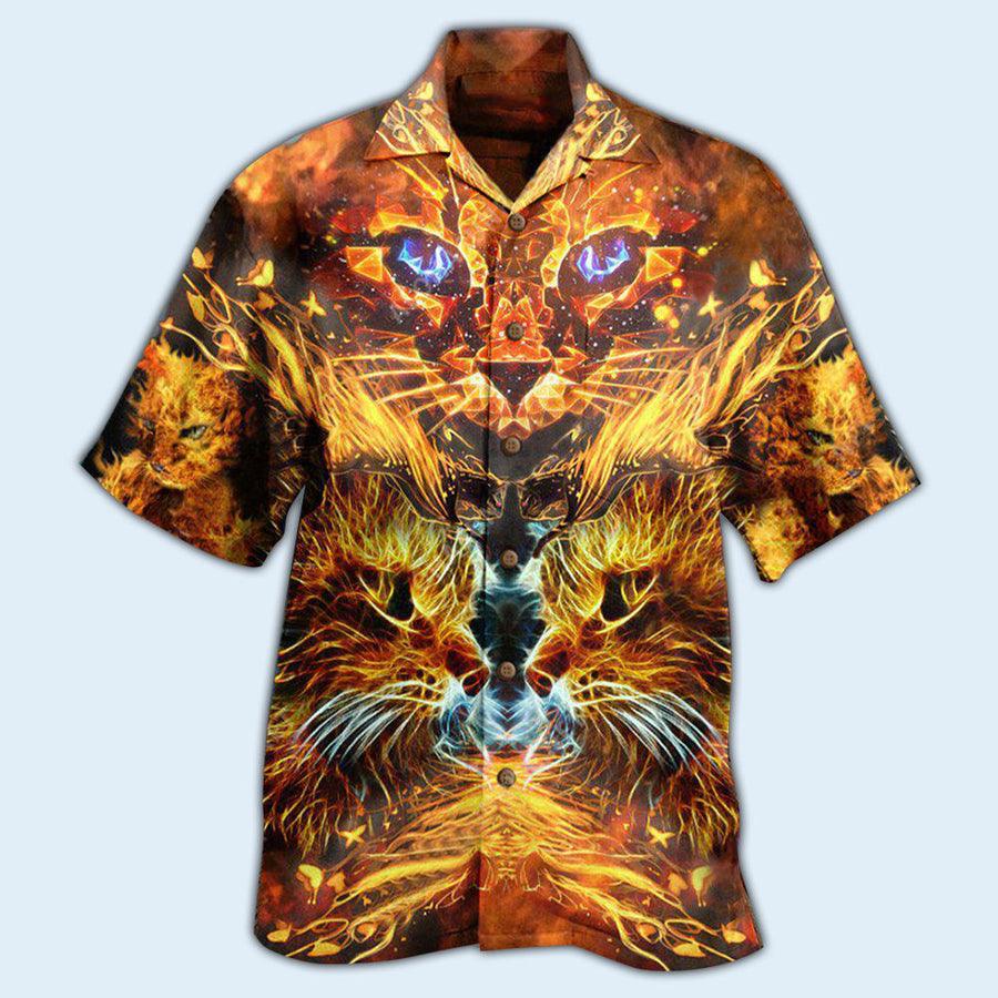 Cat Aloha Hawaiian Shirt For Summer, Flamingo Best Colorful Cat Hawaiian Shirts Outfit For Men Women, Friend, Cat Lovers - Amzanimalsgift