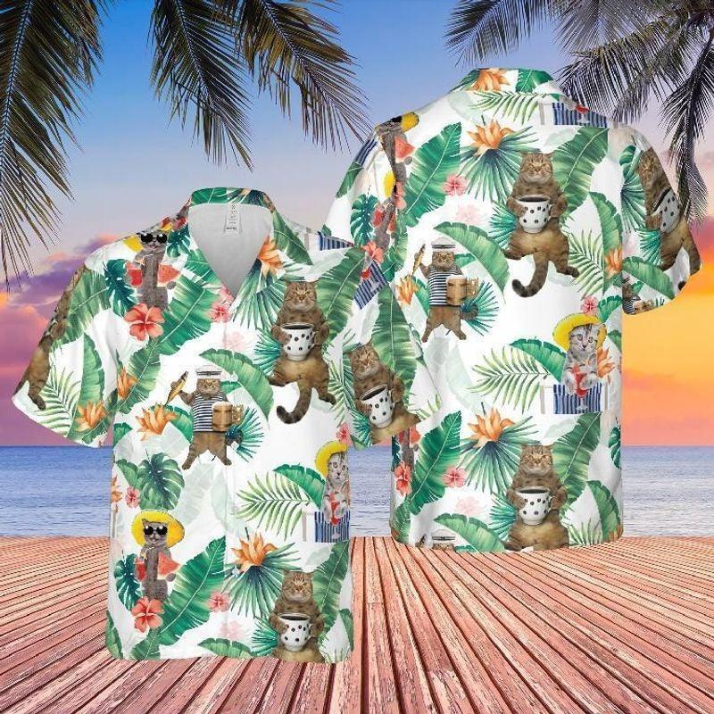 Cat Aloha Hawaiian Shirt - Funny Cat Cute Hawaiian Shirt, Tropical Flower Shirt For Men & Women, Cat Lover - Amzanimalsgift