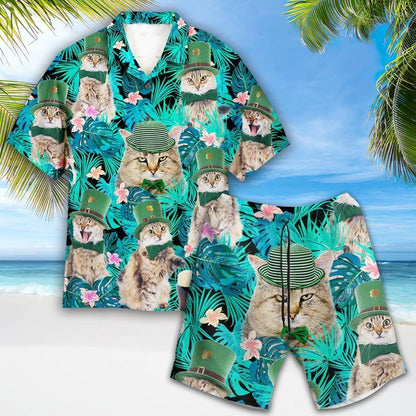 Cat Aloha Hawaiian Shirt - Funny Cat In Hat Hawaiian Shirt, Cat Emotion Hawaiian Shirt For Men & Women, Cat Lover - Amzanimalsgift