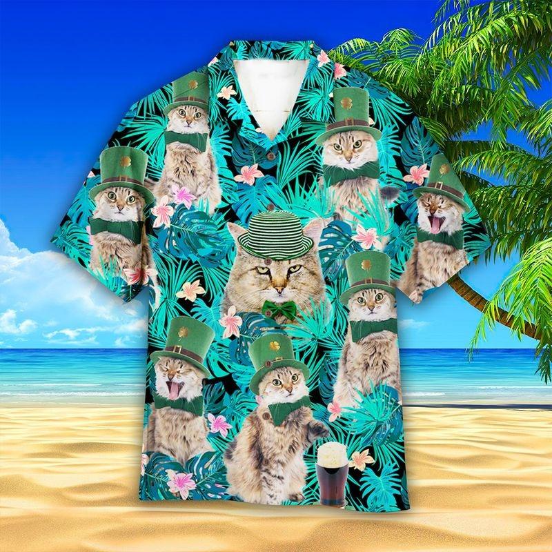 Cat Aloha Hawaiian Shirt - Funny Cat In Hat Hawaiian Shirt, Cat Emotion Hawaiian Shirt For Men & Women, Cat Lover - Amzanimalsgift