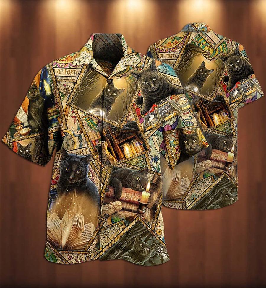 Cat And Books Hawaiian Shirt For Summer, Best Colorful Cat Hawaiian Shirts Outfit For Men Women, Friend, Team, Cat Lovers - Amzanimalsgift