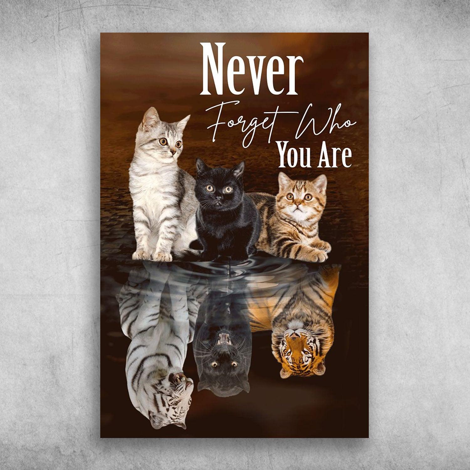 Cat & Tiger Portrait Canvas - Never Forget Who You Are Canvas - Perfect Gift For Cat Lover, Tiger Lover - Amzanimalsgift