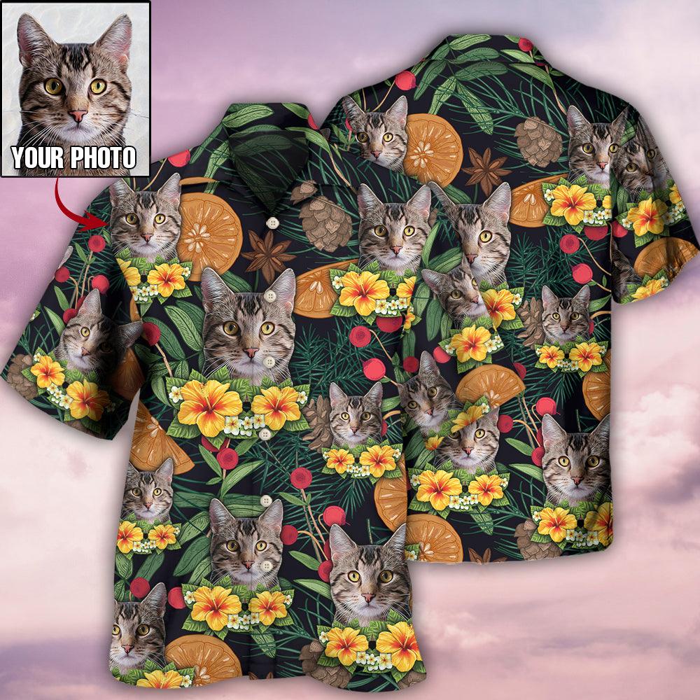 Cat Custom Photo Hawaiian Shirt For Summer, Tropical Style Personalized Cat Hawaiian Shirts Outfit For Men Women, Friend, Cat Lovers - Amzanimalsgift