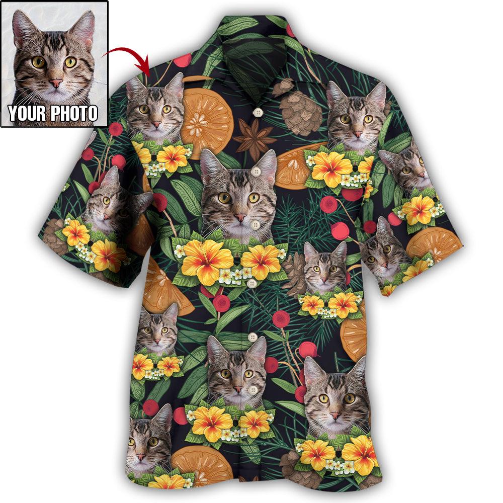 Cat Custom Photo Hawaiian Shirt For Summer, Tropical Style Personalized Cat Hawaiian Shirts Outfit For Men Women, Friend, Cat Lovers - Amzanimalsgift