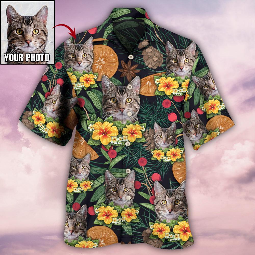 Cat Custom Photo Hawaiian Shirt For Summer, Tropical Style Personalized Cat Hawaiian Shirts Outfit For Men Women, Friend, Cat Lovers - Amzanimalsgift