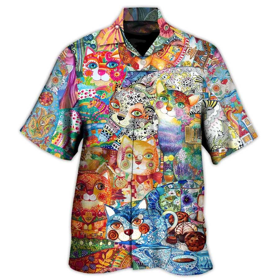 Cat Hawaiian Shirt For Summer, Cat All You Need Is Love And A Cat Hawaiian Shirts Outfit For Men Women, Friend, Team, Cat Lovers - Amzanimalsgift