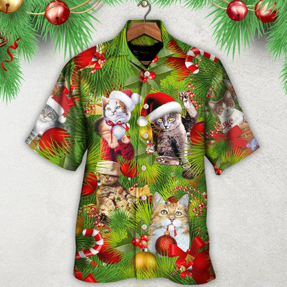 Cat Hawaiian Shirt For Summer, Cat Christmas Aloha Shirts, Best Colorful Cool Cat Hawaiian Shirts Outfit For Men Women, Friend, Team, Cat Lovers - Amzanimalsgift