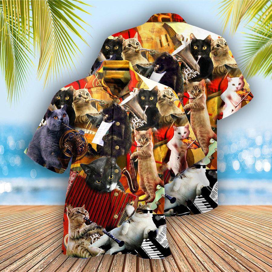 Cat Hawaiian Shirt For Summer, Cat Keep Your Vibes Cats Love Music Aloha Shirts, Best Gift For Men Women, Friend, Team, Cat Lovers - Amzanimalsgift