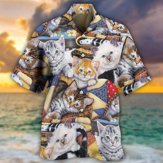 Cat Hawaiian Shirt For Summer, Cat Kitten Is So Cute Aloha Shirts, Colorful Cat Hawaiian Shirts For Men Women, Gift For Friend, Team, Cat Lovers - Amzanimalsgift