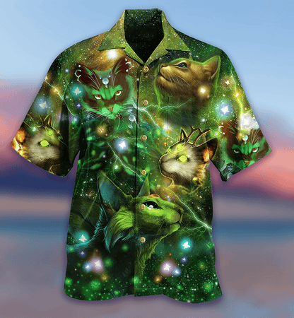 Cat Hawaiian Shirt For Summer, Cat Love Night And Star Mysterious Aloha Shirts, Best Gift For Men Women, Friend, Team, Cat Lovers - Amzanimalsgift