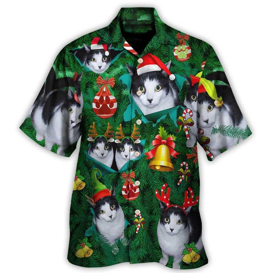 Cat Hawaiian Shirt For Summer, Cat Lovely Christmas Aloha Shirts - Best Colorful Cool Cat Hawaiian Shirts Outfit For Men Women, Friend, Team, Cat Lovers - Amzanimalsgift