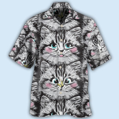Cat Hawaiian Shirt For Summer, Cat Lovely Kitten Aloha Shirts, Best Colorful Cool Cat Hawaiian Shirts Outfit For Men Women, Friend, Team, Cat Lovers - Amzanimalsgift