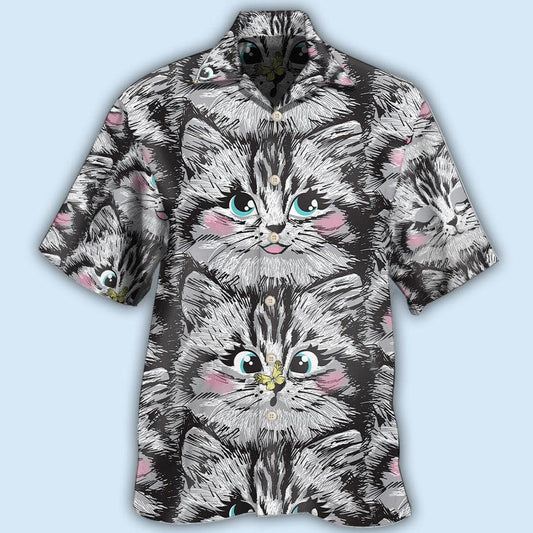 Cat Hawaiian Shirt For Summer, Cat Lovely Kitten Aloha Shirts, Best Colorful Cool Cat Hawaiian Shirts Outfit For Men Women, Friend, Team, Cat Lovers - Amzanimalsgift
