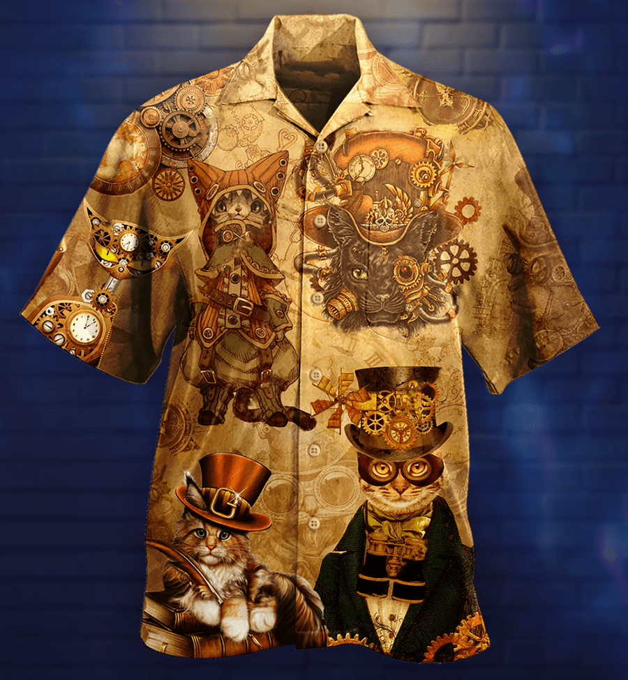 Cat Hawaiian Shirt For Summer, Cat Luxury Style Aloha Shirts, Best Colorful Cat Hawaiian Shirts Outfit For Men Women, Friend, Team, Cat Lovers - Amzanimalsgift
