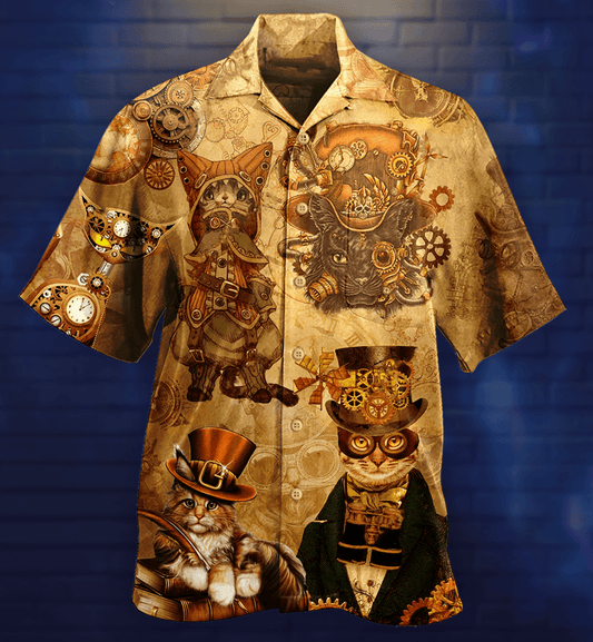 Cat Hawaiian Shirt For Summer, Cat Luxury Style Aloha Shirts, Best Colorful Cat Hawaiian Shirts Outfit For Men Women, Friend, Team, Cat Lovers - Amzanimalsgift