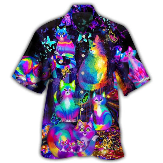 Cat Hawaiian Shirt For Summer, Cat Run The World Aloha Shirts, Best Colorful Cool Cat Hawaiian Shirts Outfit For Men Women, Friend, Team, Cat Lovers - Amzanimalsgift