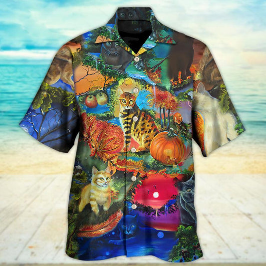 Cat Hawaiian Shirt For Summer, Cat Secret Another World Aloha Shirts, Best Colorful Cat Hawaiian Shirts Outfit For Men Women, Friend, Team, Cat Lovers - Amzanimalsgift