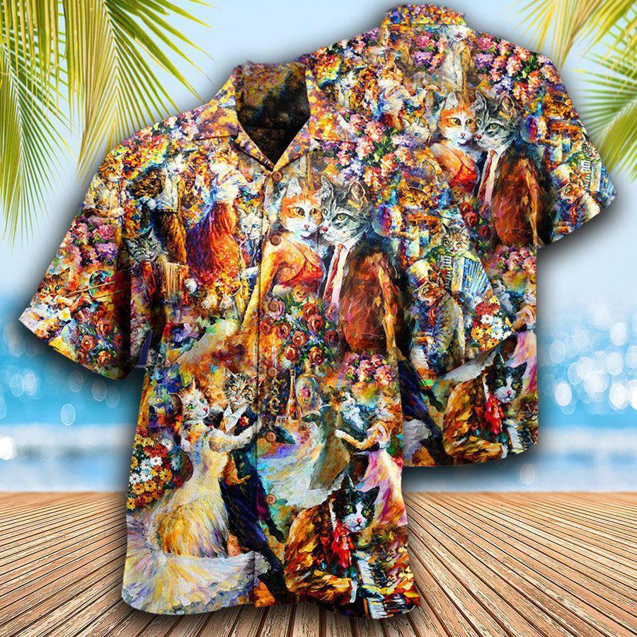 Cat Hawaiian Shirt For Summer, Cat Sound Of The Dance Aloha Shirts, Beautiful Cat Hawaiian Shirts Outfit For Men Women, Friend, Team, Cat Lovers - Amzanimalsgift