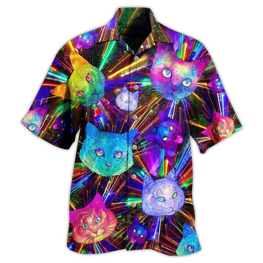 Cat Hawaiian Shirt For Summer, Cat Space Evolution Stunning Aloha Shirts, Best Colorful Cat Hawaiian Shirts For Men Women, Friend, Team, Cat Lovers - Amzanimalsgift