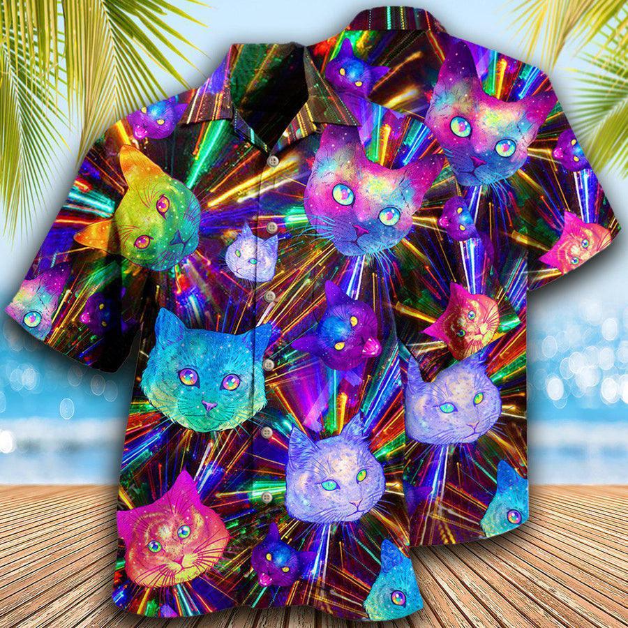 Cat Hawaiian Shirt For Summer, Cat Space Evolution Stunning Aloha Shirts, Best Colorful Cat Hawaiian Shirts For Men Women, Friend, Team, Cat Lovers - Amzanimalsgift