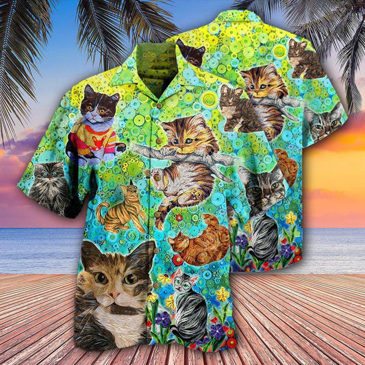 Cat Hawaiian Shirt For Summer, Cat Stay Fluffy Everything Gonna Be Alright Hawaiian Shirts Outfit For Men Women, Friend, Team, Cat Lovers - Amzanimalsgift