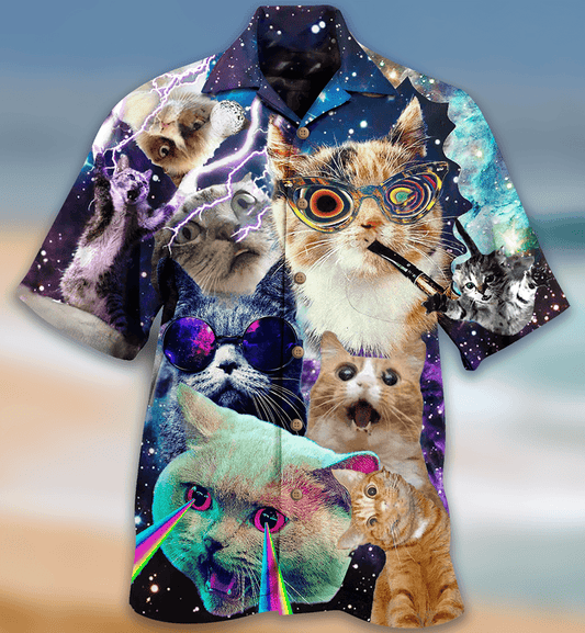 Cat Hawaiian Shirt For Summer, Cat The Battle Flying Aloha Shirt, Colorful Cool Cat Hawaiian Shirts Outfit For Men Women, Gift For Friend, Team, Cat Lovers - Amzanimalsgift