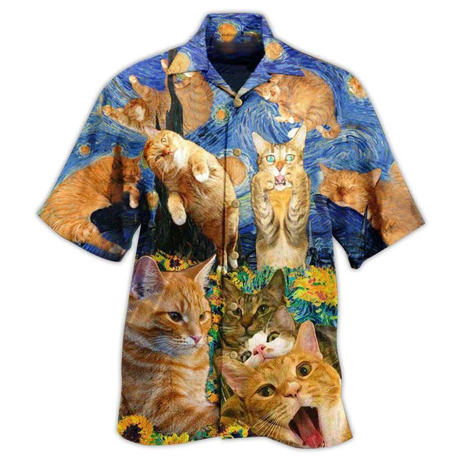 Cat Hawaiian Shirt For Summer, Cat The Sight Of Stars Aloha Shirts, Best Cat Hawaiian Shirts Outfit For Men Women, Friend, Team, Cat Lovers - Amzanimalsgift