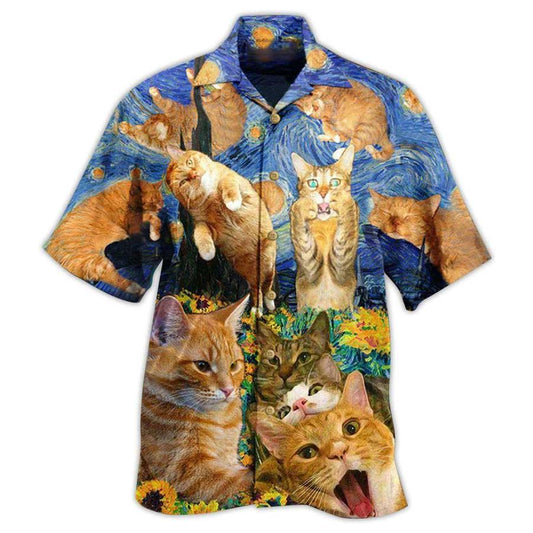 Cat Hawaiian Shirt For Summer, Cat The Sight Of Stars Aloha Shirts, Best Cat Hawaiian Shirts Outfit For Men Women, Friend, Team, Cat Lovers - Amzanimalsgift